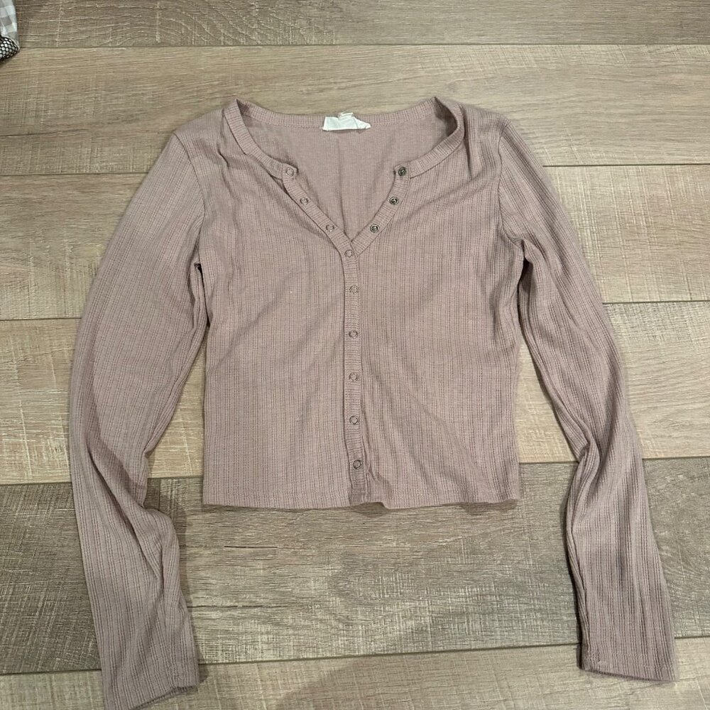 PINK ROSE JUNIOR WOMENS LONG SLEEVE SHIRT PINK MEDIUM